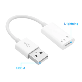 Ankndo USB To Light/ning สายหูฟังอะแดปเตอร์ IOS ตัวแปลงหูฟังแบบมีสาย