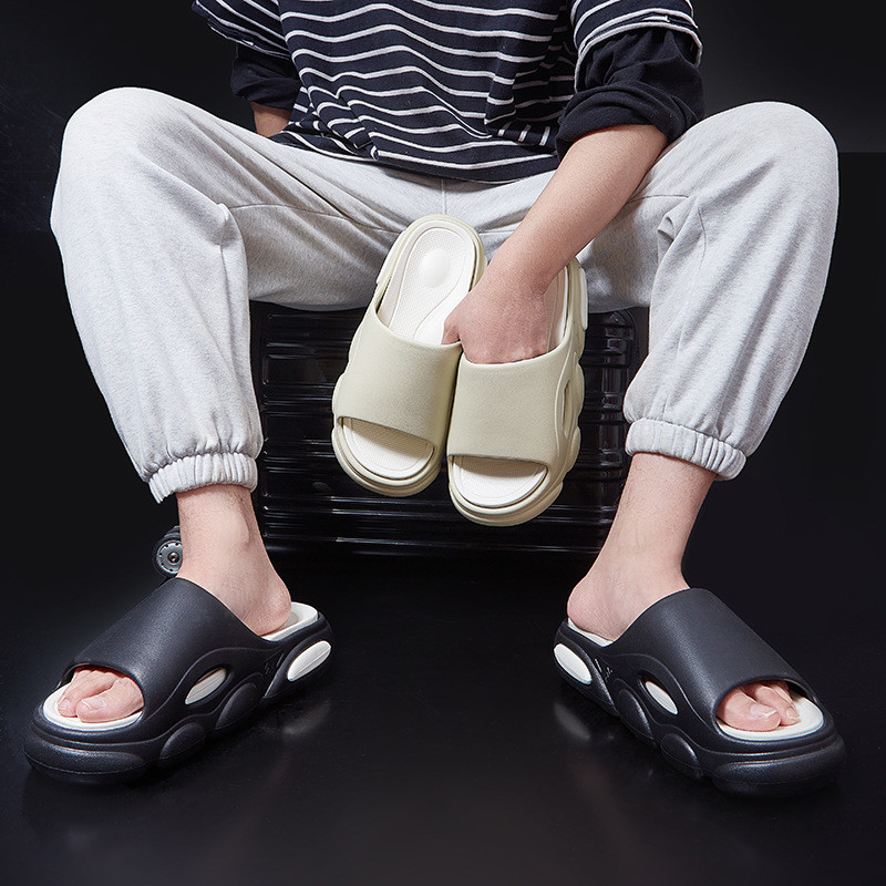 ขายร้อนหนา soled Flip-Flops ผู้ชายรองเท้าผู้หญิงในร่มกลางแจ้ง EVA คู่รองเท้าแตะ Anti-slip Soft-soled รองเท้าแตะชายหาดอินเทรนด์ฤดูร้อน 11/5