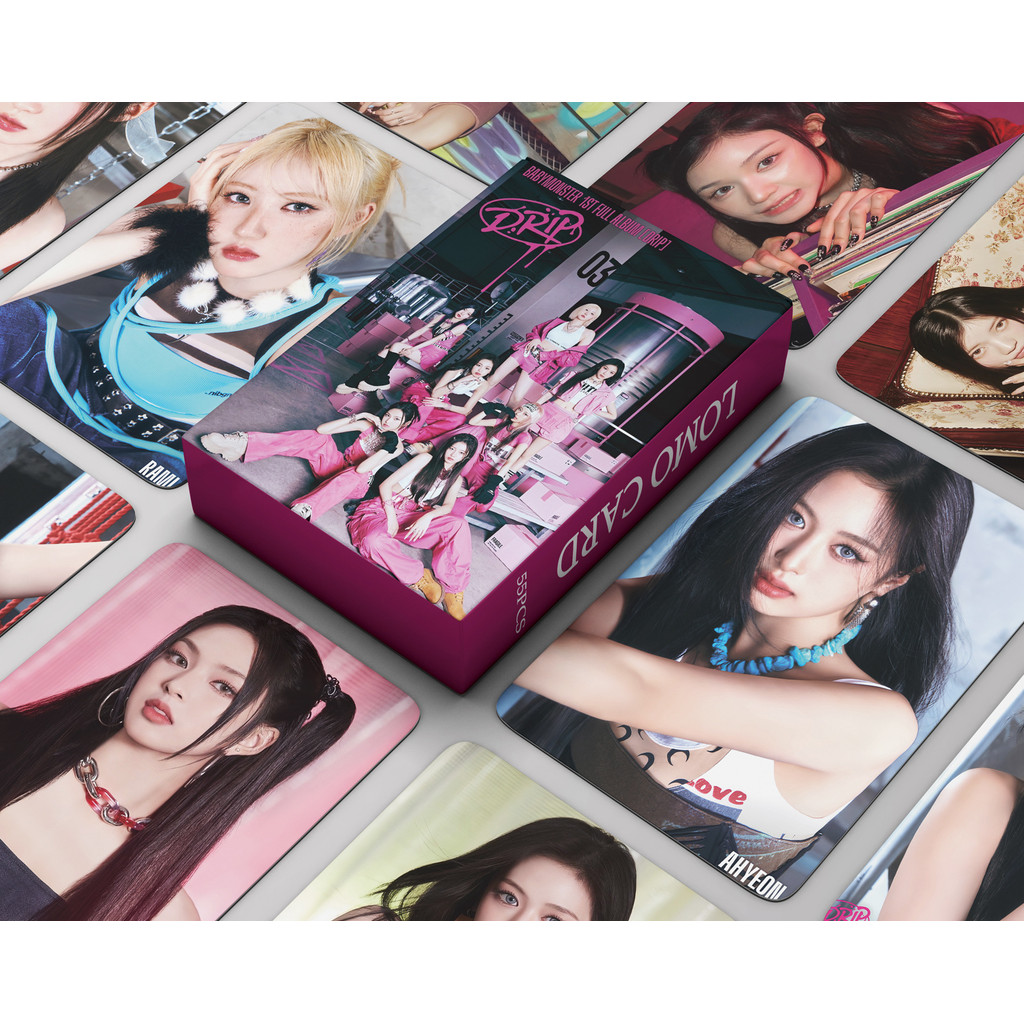 55 ชิ้น BABYMONSTER DRIP การ์ด Lomo CLIK เห็นคุณเคยเหมือนที่รักMONS7ER SHEESH Photocards AHYEON Asa Chiquita Parita Haram Rora Ruka โปสการ์ดพร้อมสต็อก SX