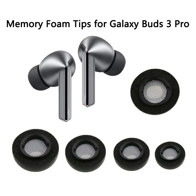 เคล็ดลับเมมโมรีโฟม เข้ากันได้กับ Samsung Galaxy Buds 3 Pro, เคล็ดลับหูทดแทนกันลื่นสําหรับ Galaxy Buds Pro 3, Fit inเคสชาร์จ, หูฟังลดเสียงรบกวน