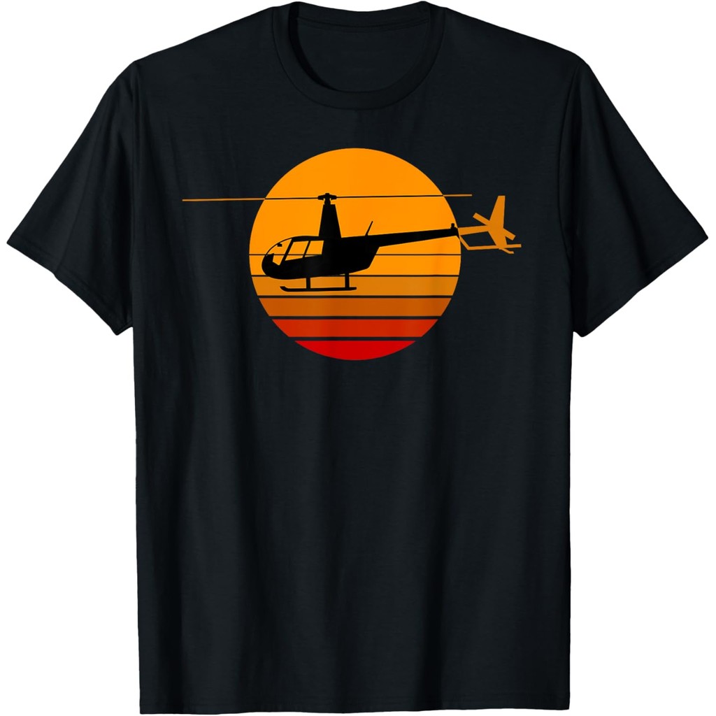 เสื้อยืดผ้าฝ้ายผู้ชาย R44 Helicopter Pilot Aviation - R44 Helicopter T-Shirt 4XL , 5XL , 6XL