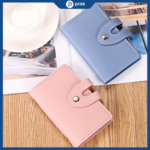 𝗣𝗥𝗢𝗦 กระเป๋าใส่นามบัตร กระเป๋าสตางค์ใบสั้น สีพื้น ใส่บัตรได้เยอะ พกพาง่าย หยิบใช้งานสะดวก สีสันสดใส