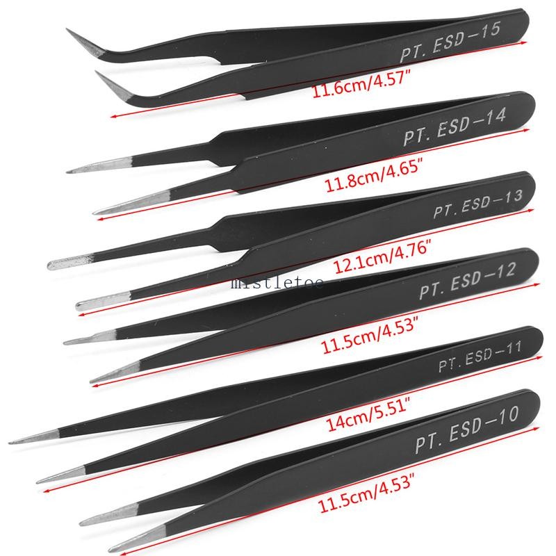 Mis Precision แหนบลูกปัดสแตนเลส Tweezer Nail Art เครื่องมือหยิบเจล