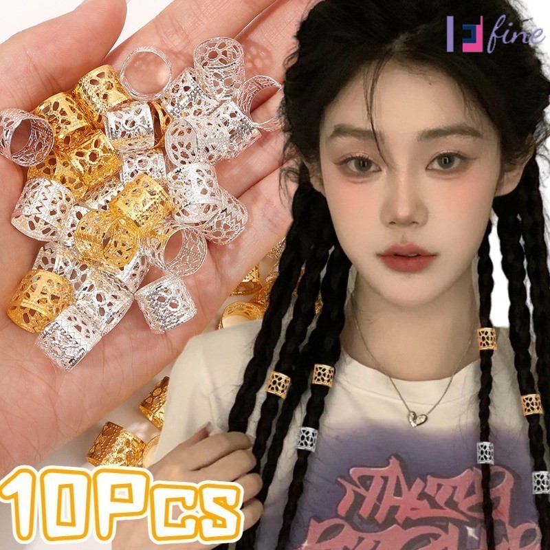 ทําเอง สกปรกถักเปียตกแต่งสาวร้อน-แหวนผมถักหลอดโลหะ-ฮิปฮอปแฟชั่นปรับถักเปียเครื่องมือ