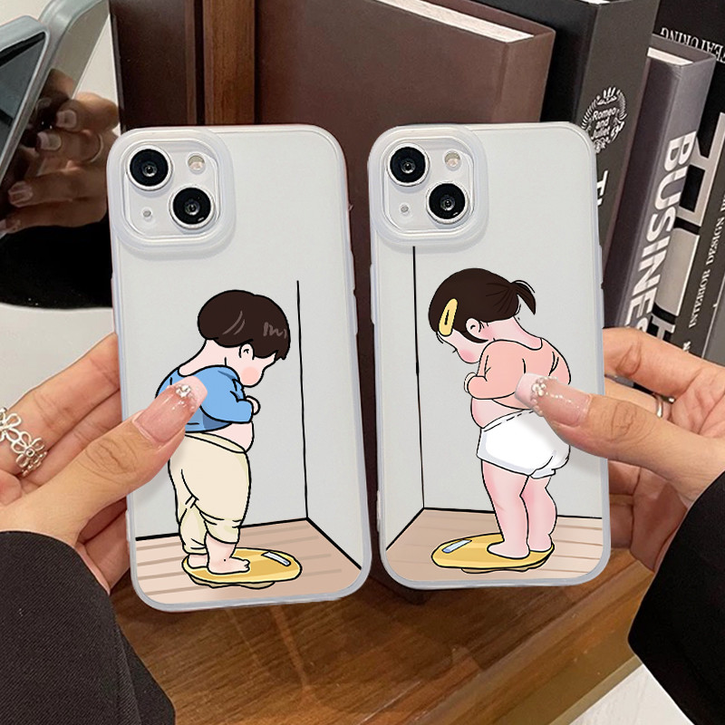COD-คู่รักเคสมือถือ❤️ใช้ได้กับ IPhone 11 15 13 14 12 Pro Max 14 7 Plus XR XSMAX เคสโทรศัพท์กันกระแทกการ์ตูนคู่อ้วนน่ารัก ราคา ถูกที่สุด ดีลบีเคเค แกลเลอรีภาพที่ 2