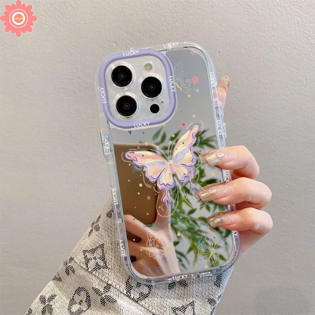 น่ารักโรแมนติกแฟนตาซีหรูหราผีเสื้อสําหรับrealme C15 C65 C51s C53 C67 C51 หมายเหตุ 50 C35 C30 C25 C20 5 6i 5s 5i C21Y C11 C25Y C20A C3 A20sกระจกหรูหรากรณีNarzo 30