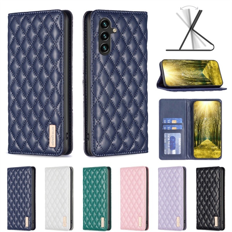 เคสหรูหรา Samsung Galaxy S25 Ultra S25 Plus S25+ S24 FE A16 A56 A36 A06 5G / 4G Checkered Pattern Ma