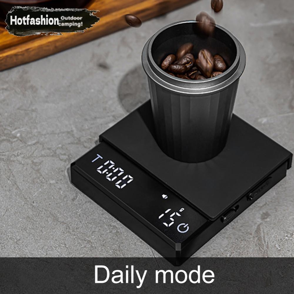 เครื่องชั่งกาแฟดิจิตอล 0.1 กรัม เครื่องชั่งความแม่นยําสูง อุปกรณ์บาริสต้าในบ้าน (สีดํา)
