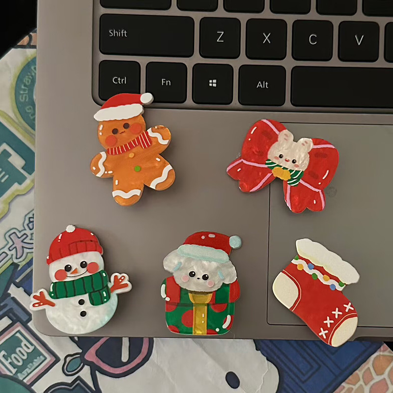 แฟชั่นอะคริลิคคริสต์มาส Snowman Hairpin สําหรับผู้หญิง