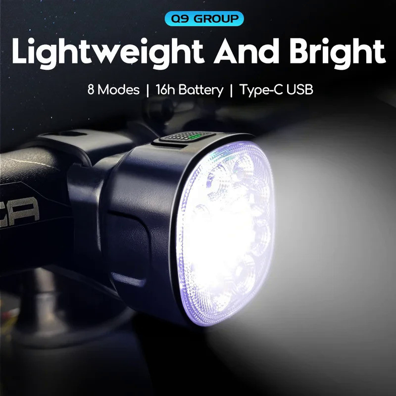 CYCLAMI Bike Light Rechargeable Waterproof Bicycle Front Light with Taillight Set Flashlight Bicycle