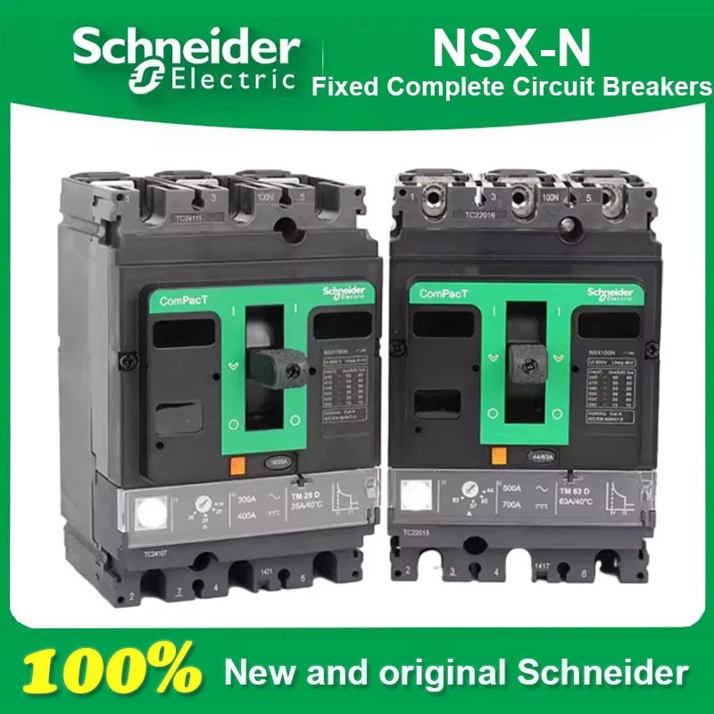 100% ใหม่และต้นฉบับ Schneider ไฟฟ้า NSX N ประเภท 3P 100 160 250 400 630N คงที่ Complete Circuit Brea