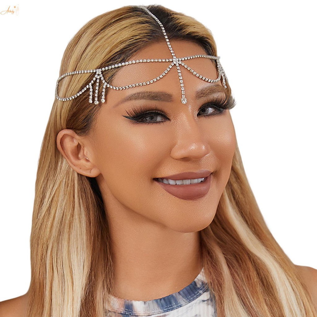 เจ้าสาวหัวโซ่ Rhinestone Headpiece Multilayer Design Headpiece พร้อมจี้ ราคา ถูกที่สุด ดีลบีเคเค แกลเลอรีภาพที่ 7