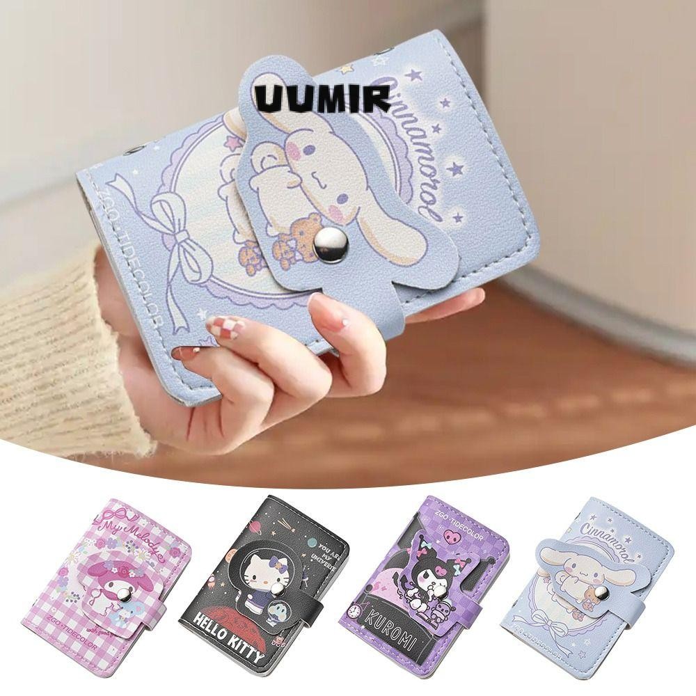 Uumir Sanrio Card Bag, Cartoon Cinnamoroll Melody Kuromi 20 Slots Card Cover, Protect PU Large Capacity Card Holder Credit ID Bus Card