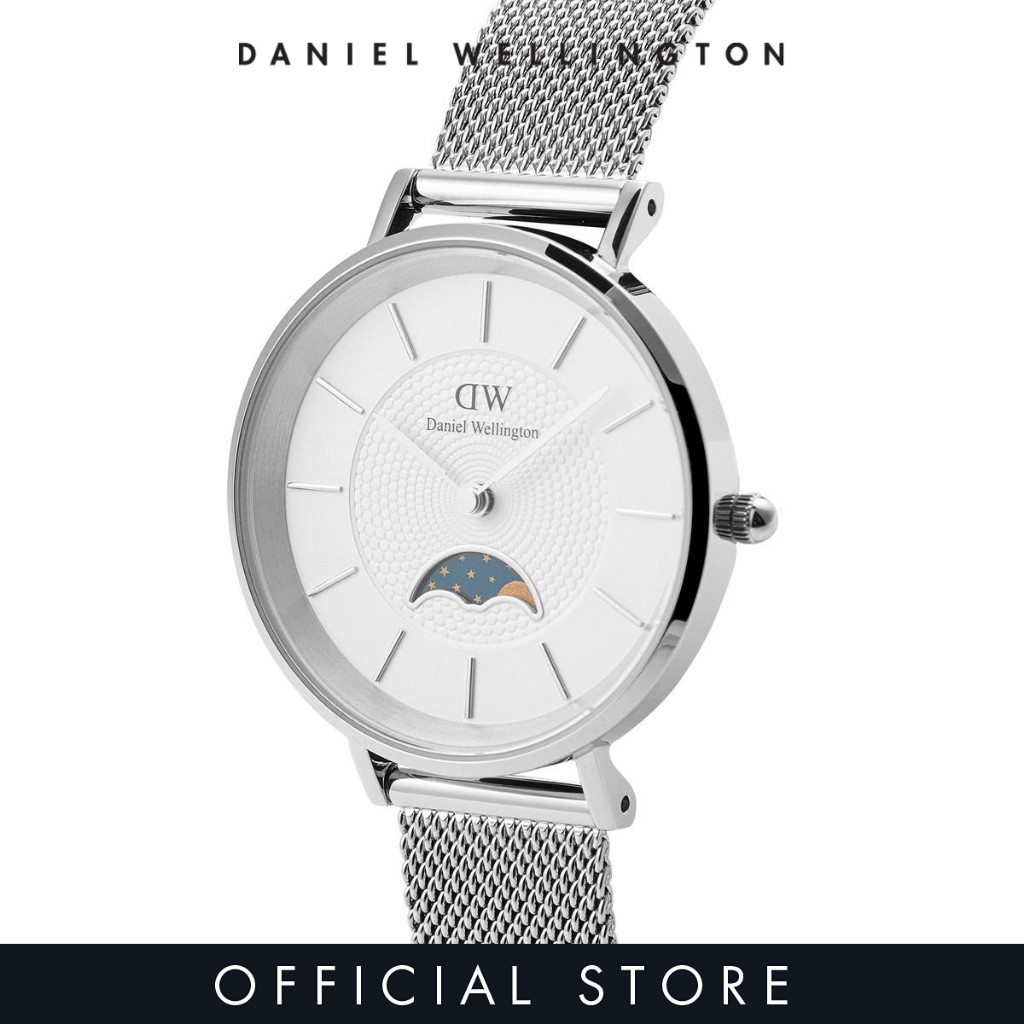 Daniel Wellington นาฬิกาข้อมือ Petite Lune 32mm Sterling Silver White - Moonphase Dial