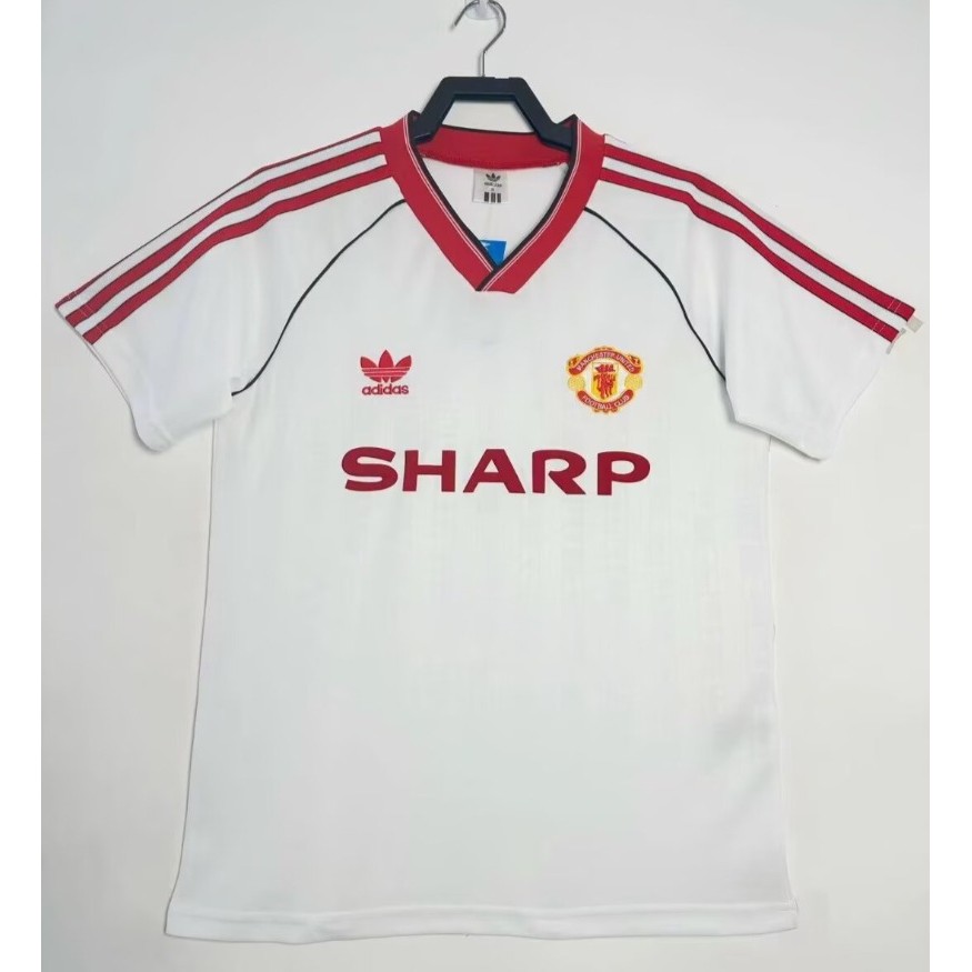 1988/90 Manchester United Away Vintage Soccer Jersey S-XXL ผู้ใหญ่แขนสั้น Quick Dry กีฬาฟุตบอลเสื้อย