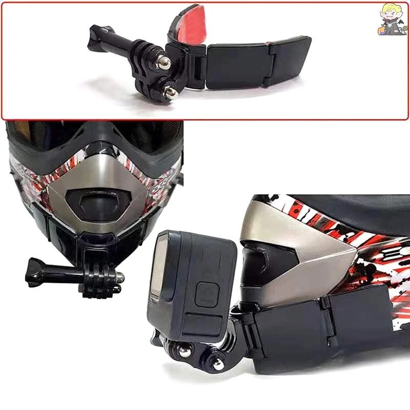 [CL] ที่วางยึดคางหมวกกันน็อคแบบเต็มหน้าสําหรับ 11 10 9 8 7 Insta360 สายคล้องกล้อง Floddable ด้านหน้าคาง Mount อุปกรณ์เสริม TH thumbnail 5