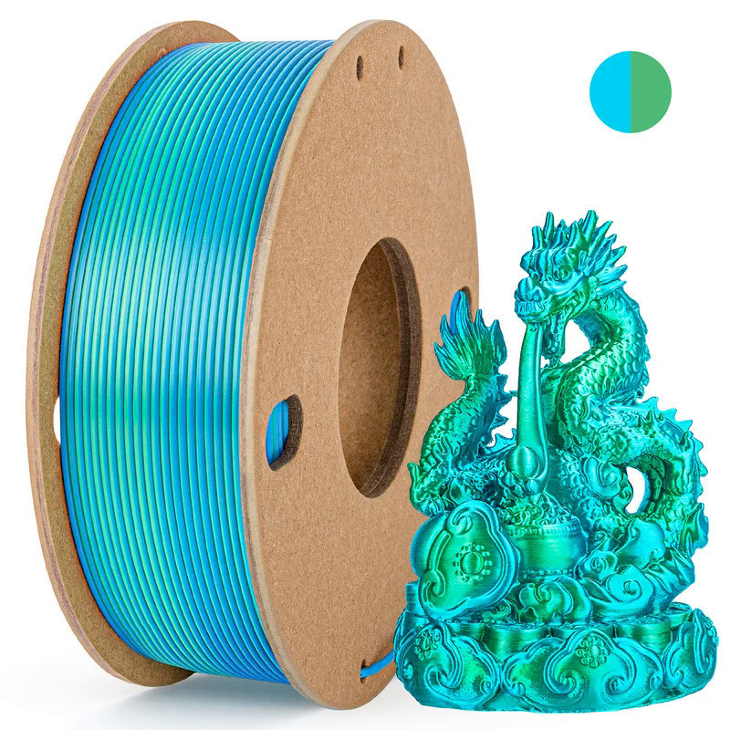250g Silk PLA Filament 2 Color in 1 3D Printing Filament 1.75mm PLA 3D Printer Filament Fit Most FDM