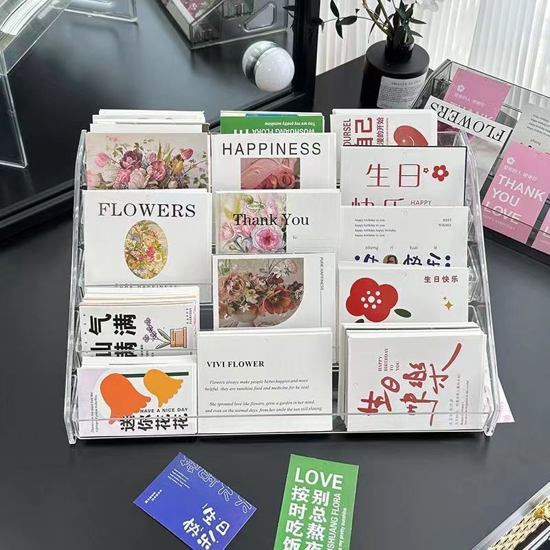 [Hot Sale]Floral Card Display Stand Storage Card Postcard Business Card Nail Art Step Rack Transparent Acrylic Desktop Stand1.8 - รูปที่ 7