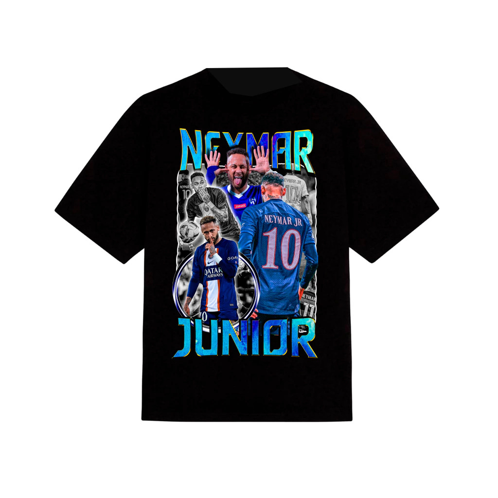 HOT👕 เสื้อยืด Camisa personalizada Blue Neymar Junior T-shirt S-5XL