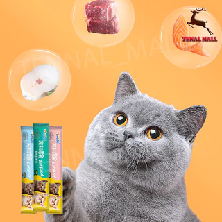 CODขนมแมว 50/100ชิ้น 3รส ขนมแมวเลีย แถบแมว cat snacks โซเดียมต่ำ สไก่/รสปลาคอด/รสทูน่า กินได้ทั้งแมวโตและลูกแมว อาหารเป