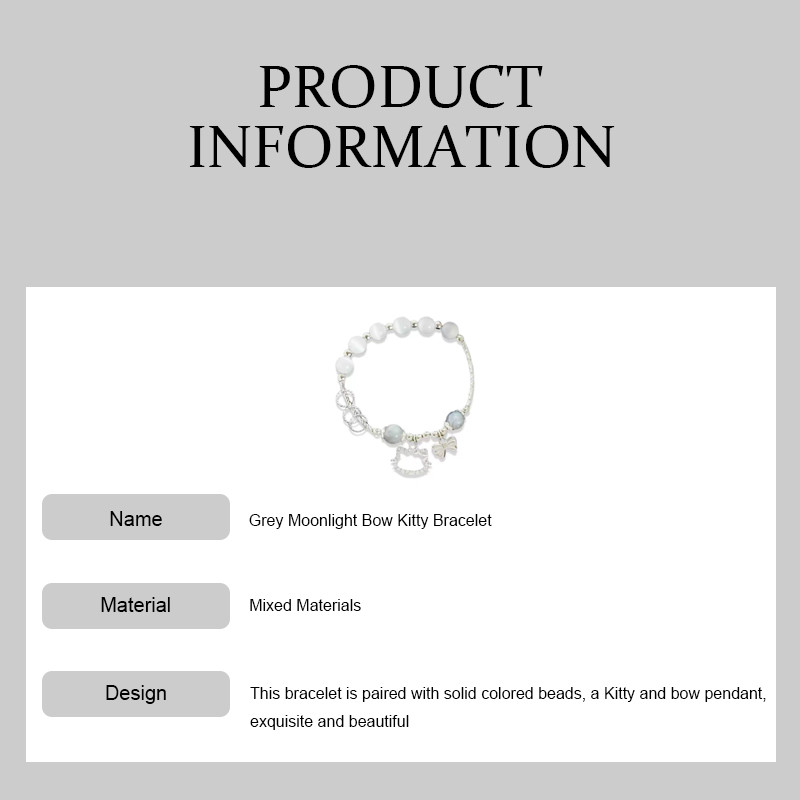 COD สร้อยข้อมือ Katie Grey Moonlight Bow,สร้อยข้อมือสำหรับคู่รัก,สร้อยข้อมือลูกปัดทำด้วยมือ-Lune ราคา ถูกที่สุด ดีลบีเคเค แกลเลอรีภาพที่ 9