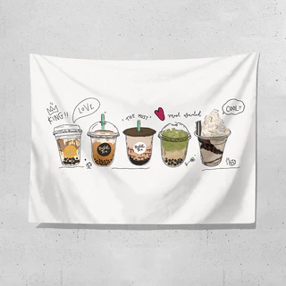 ผ้าพื้นหลังโฆษณาสร้างสรรค์สำหรับร้านค้า ผ้าแขวนสำหรับเครื่องดื่มชานม Agirl