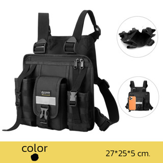 🎒 กระเป๋าคาดอก 🎒 กระเป๋าเป้ กระเป๋าแคมป์ปิ้ง สีดำ