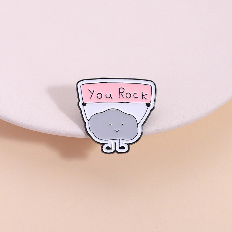 การ์ตูนน่ารัก Dark Cloud เข็มกลัดเคลือบ You Rock ตลก Graffiti ป้ายโลหะเสื้อผ้ากระเป๋าเป้สะพายหลัง Lapel Pin เครื่องประดับของขวัญ