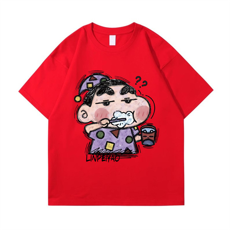 【My-T】🚀 เสื้อชินจัง พิมพ์ลาย "Xiaoxin Brushing"ผ้าฝ้ายแท้ โคตรนุ่ม เสื้อคอกลม OVERSIZE เสื้ออนิเมะ เสื้อ