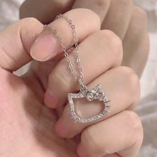 สร้อยคอเพชรแมว เครื่องประดับการ์ตูน ของเด็กผู้หญิง พร้อมส่ง