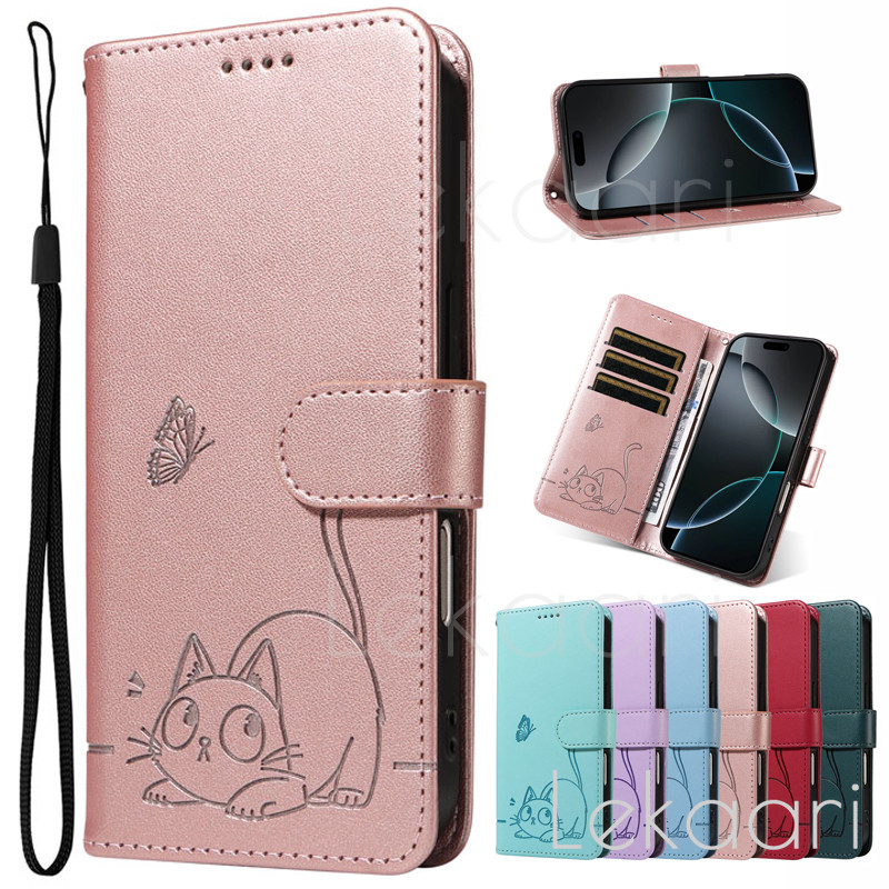 การ์ตูนนูนกรณีพลิกสําหรับ OPPO A5s A12 A3s A72 A73 A92s A9 A5 A74 A94 A95 A93 ค้นหา X8 X5 X3 Reno 6z