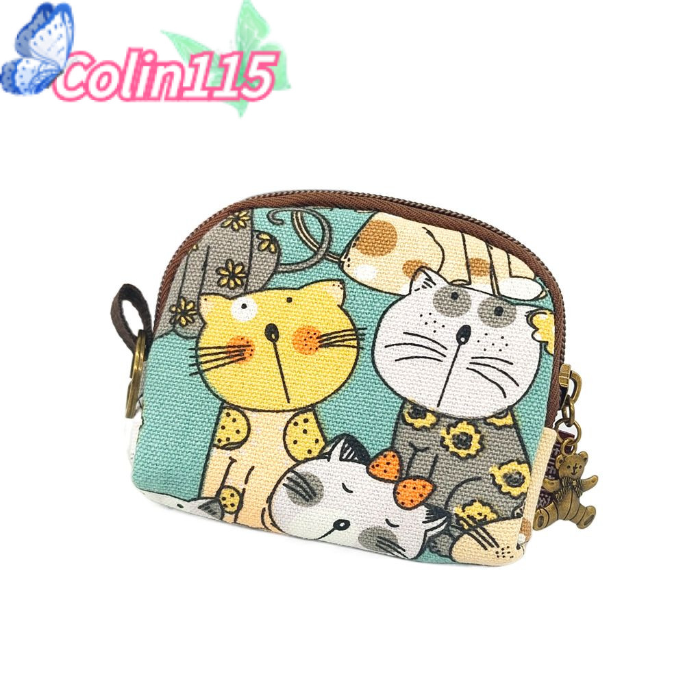 โคลินา115กระเป๋าใส่เหรียญ,สไตล์การ์ตูนทนทานเปลี่ยนเงินออแกไนเซอร์,ผ้าใบวินเทจผู้ถือบัตรกระเป๋าสําหรับผู้หญิงสาว