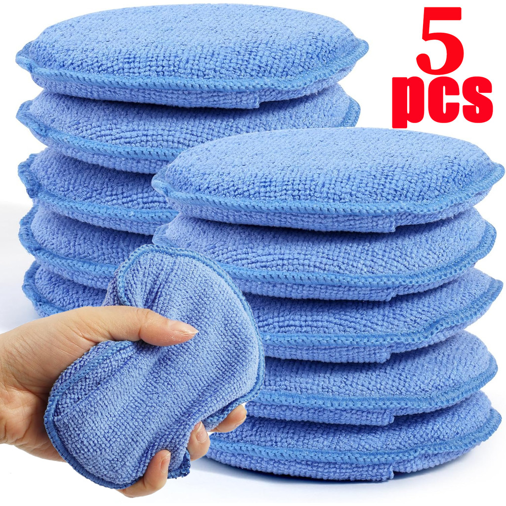 1/3/5 ชิ้นรถ Detailing Applicator Pads / ฟองน้ําโฟมกระเป๋ากลม / ฟองน้ําขัดเงาแว็กซ์ Auto Care