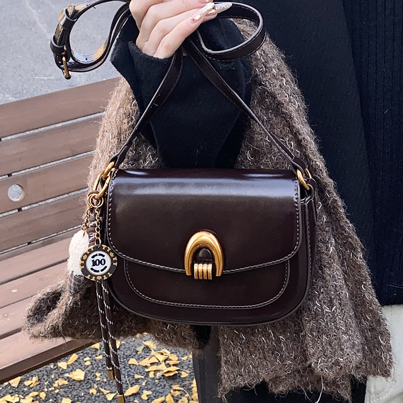 Retro Niche Underarm Bag Female New Style Fashion Korean Saddle Bag Simple All-Match Shoulder Bag