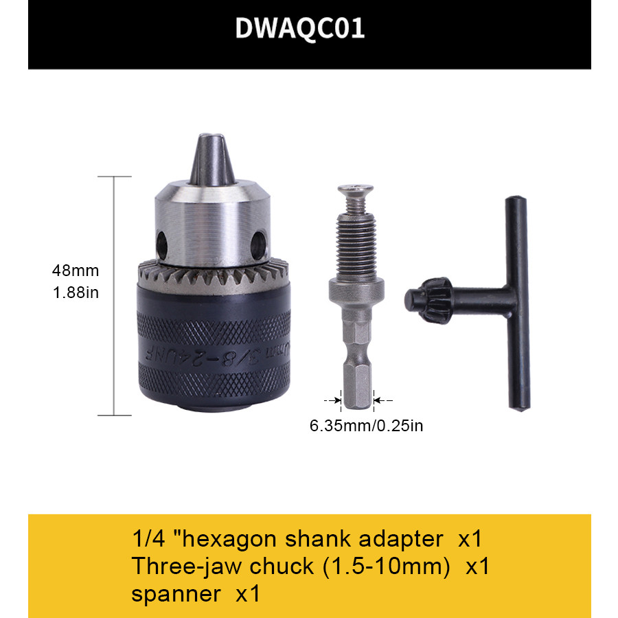 Dewalt DWAQC01 เจาะ Bit Key เจาะ Chuck SDS 1/4 “Hexagonal Impact สกรูอะแดปเตอร์ Driver ด้าย Quick เปลี่ยน Joint อุปกรณ์เสริม ราคา ถูกที่สุด ดีลบีเคเค แกลเลอรีภาพที่ 2