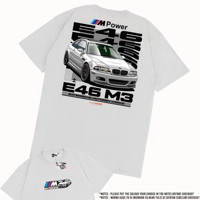 New 2025 Hot🔥 KARIMAKE ID Kaos T Shirt BMW E46 M3 V2 - V2 PUTIH, M 🔥