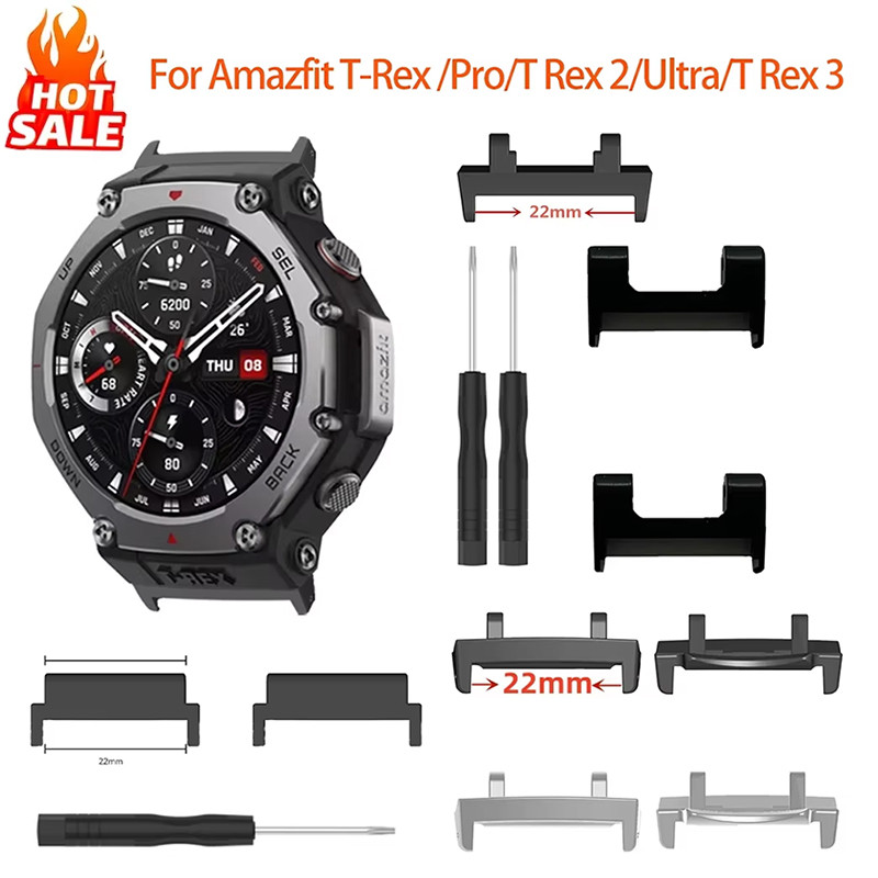 22 มม.2PCS อะแดปเตอร์สายโลหะเครื่องมือสําหรับ Amazfit /T-Rex 3/T-Rex 2/2 Ultra/T-Rex Pro นาฬิกา Connector เครื่องมือ Rod ไขควงสําหรับ Amazfit trex/trex2/x2/x3