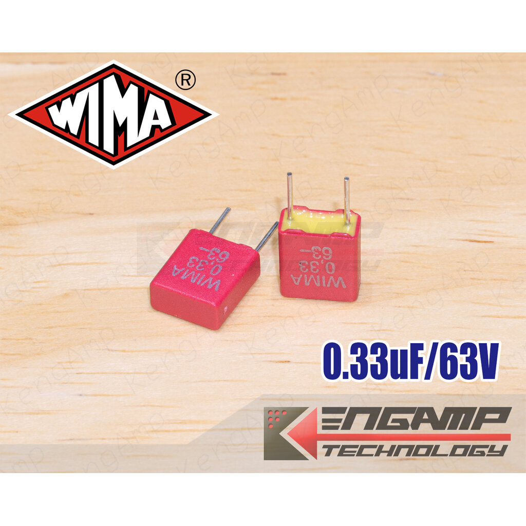 (10ตัว) [F-CAP] 0.33uF/63V WIMA MKS2 5% 3.5x7.2 H8.5mm P=5mm