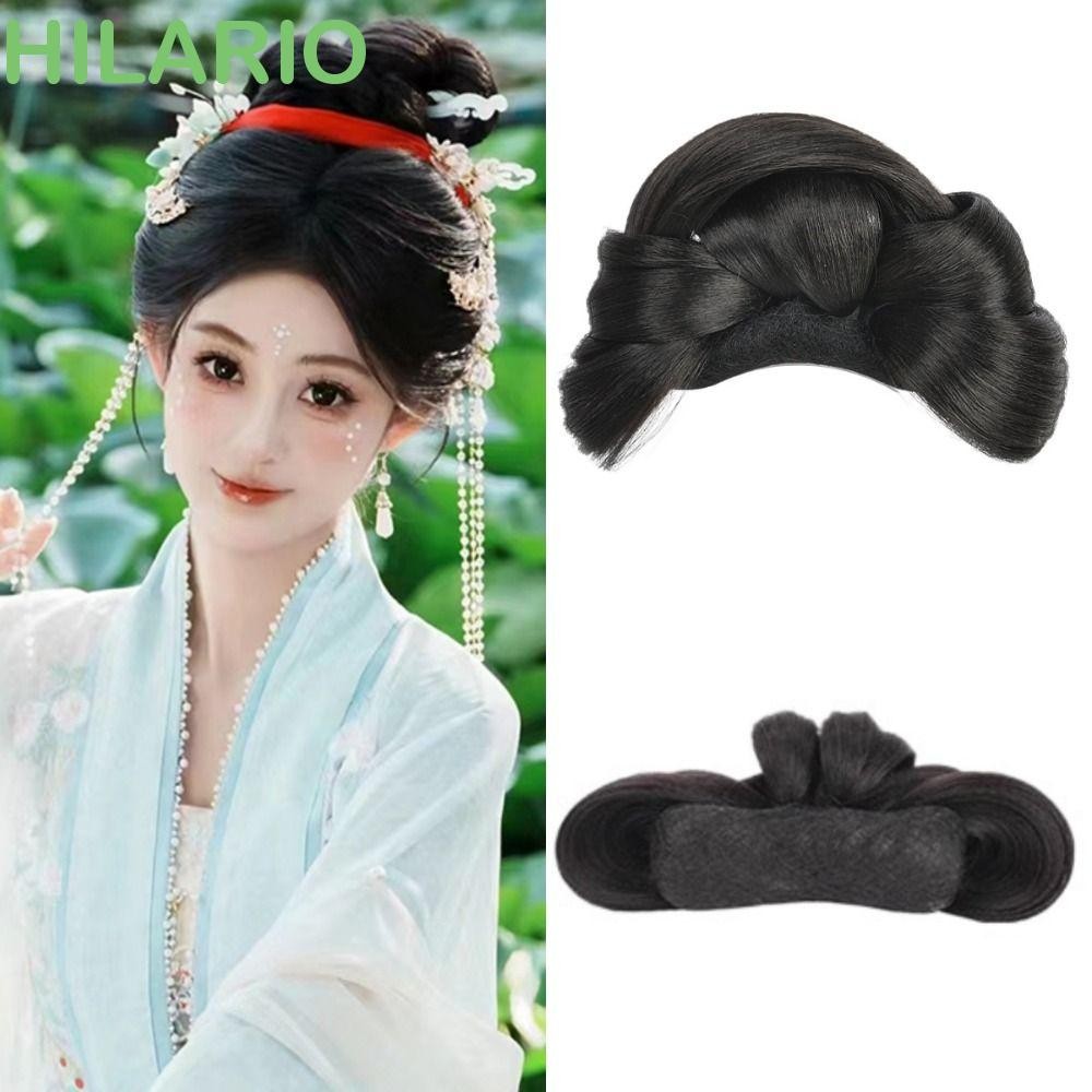 ฮิลาริโอ มวยผมโบราณ,วินเทจสังเคราะห์ ชม. อันฟู่ วิกผมคาดศีรษะ,ย้อนยุคปลอมขี้เกียจวิกผมกระเป๋าสีดําจีนโบราณฉ้องเจ้าหญิงคอสเพลย์