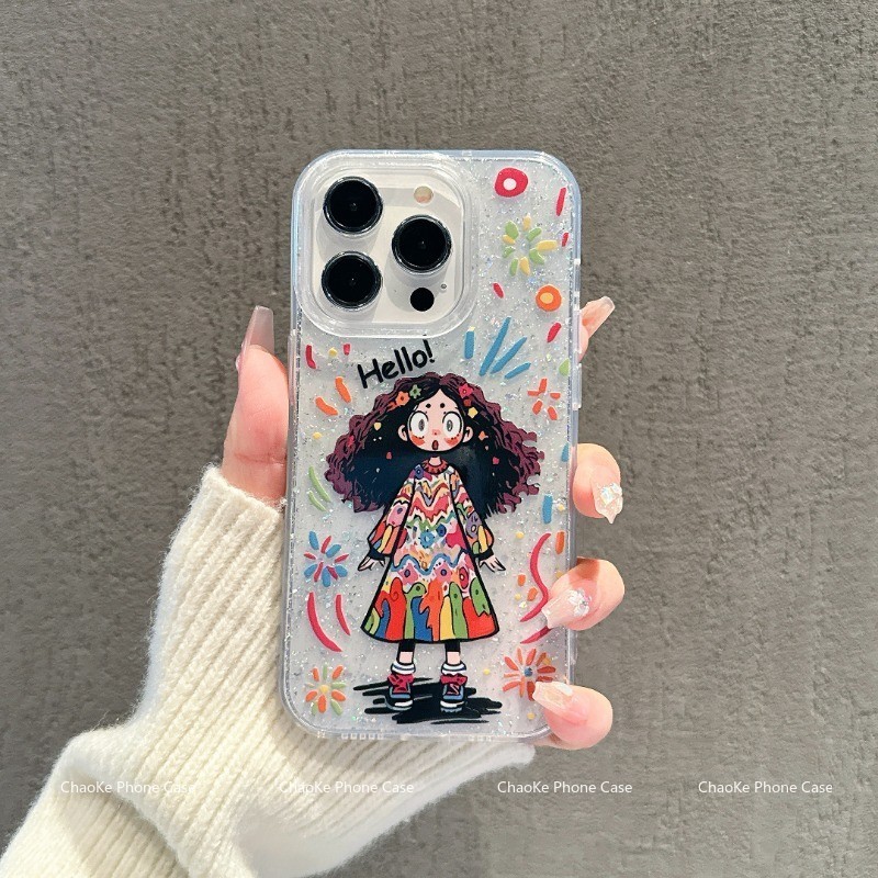 สำหรับ เคสไอโฟน11 ไอโฟน 13 ไอโฟน 16 pro max ไอโฟน15 ไอโฟน16 ไอโฟน 12 เคสโทรศัพท์กลิตเตอร์ใส DLSFK037