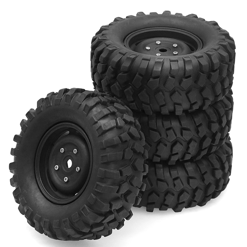 4pcs 95 มม.1.9 Beadlock ล้อขอบยางชุดสําหรับ 1/10 RC Crawler รถ Traxxas TRX4 RC4WD D90 Axial SCX10 II III Redcat MST