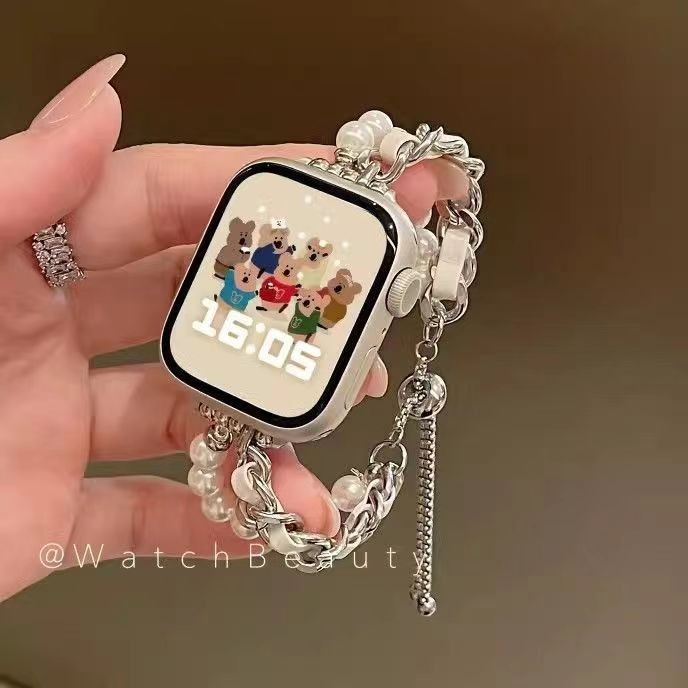 Pearl Chain Unique Strap เหมาะสําหรับ iwatch789seApple Niche Premium 4.17