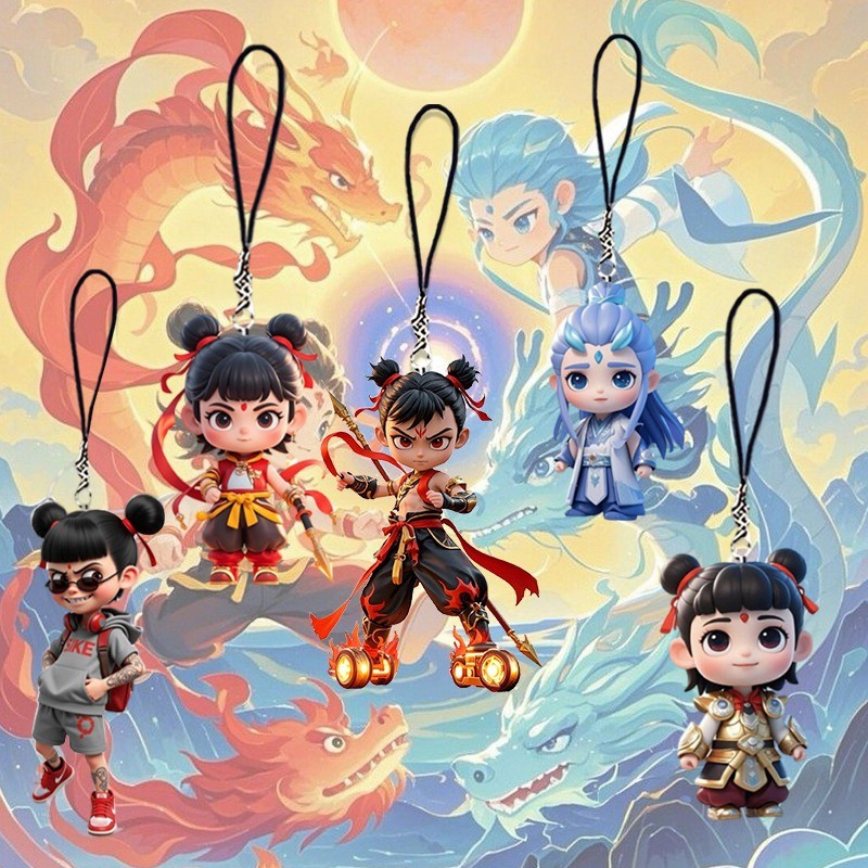 Nezha Aobing Series พวงกุญแจอะคริลิคการ์ตูนตกแต่งจี้มือถือ