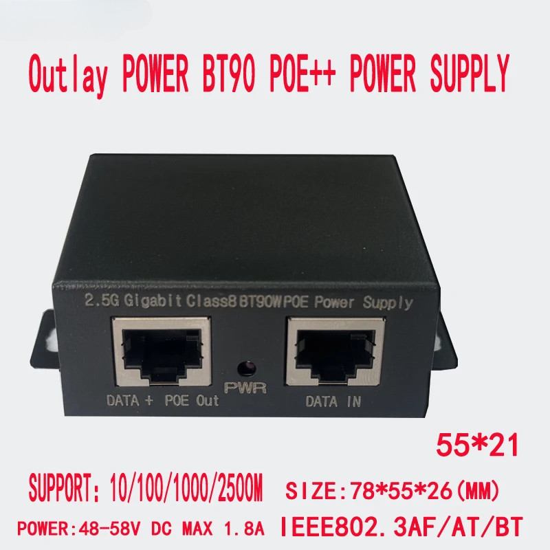POE++(IEEE802.3 AF/AT/BT) Outlay Power Hi-Power BT90W 2.5G 1000M Gigabit BT POE POWER SUPPLY สําหรับ