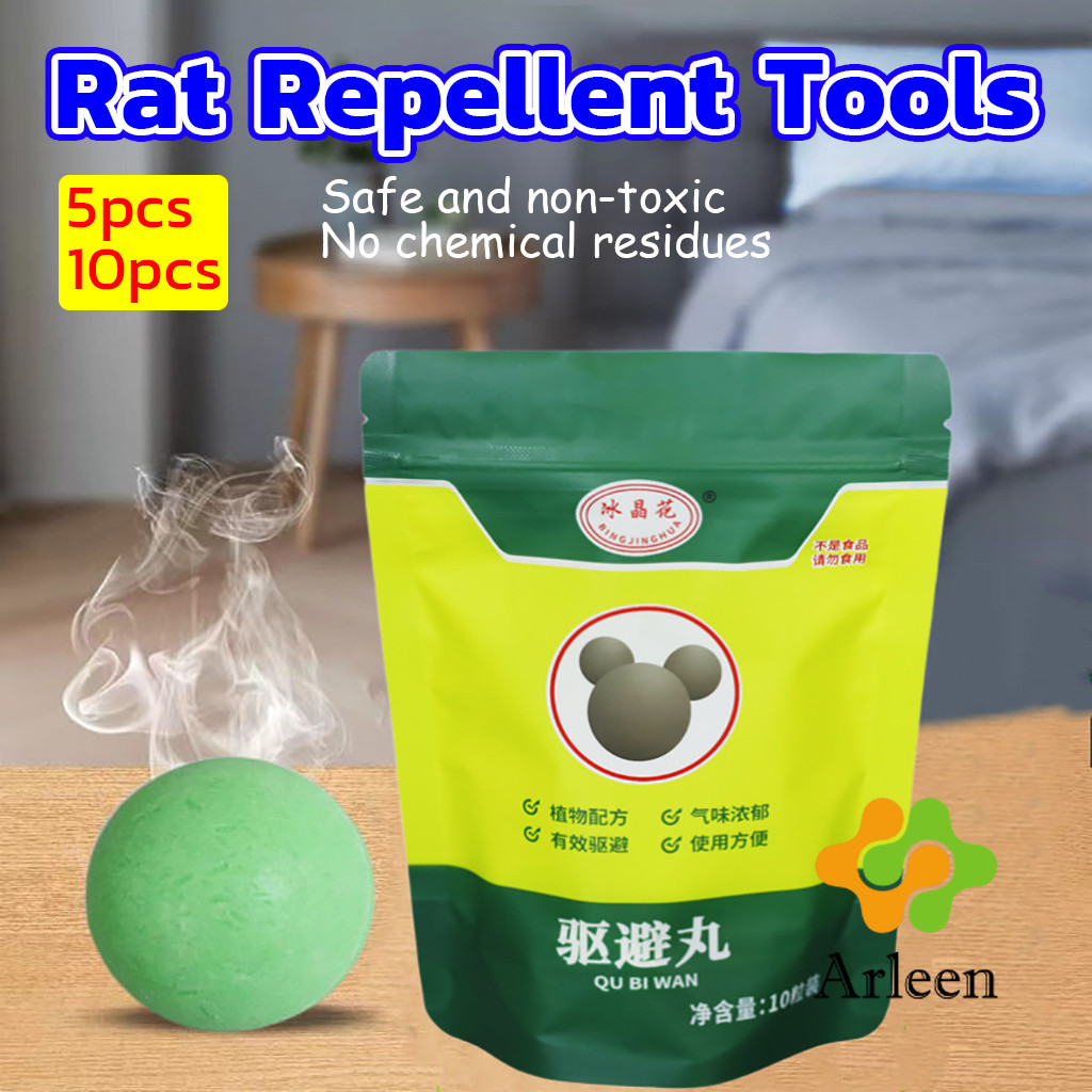 Arleen ลูกเหม็นไล่หนู ไล่หนู เบือหนู แรงๆ แห้ง 5 เม็ด / 10 เม็ด ต่อถุง Rat Repellent Tools
