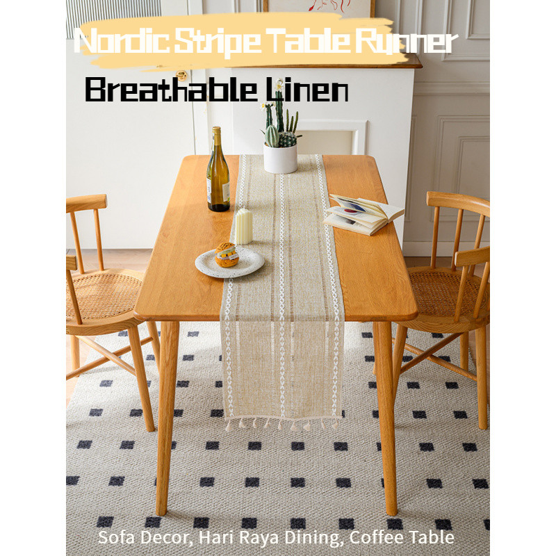 Jacquard Table Runner - Fringe Decor สําหรับบุฟเฟ่ต์งานแต่งงาน ห้องนั่งเล่นแท่นบูชา CNY (33*120 ซม. 