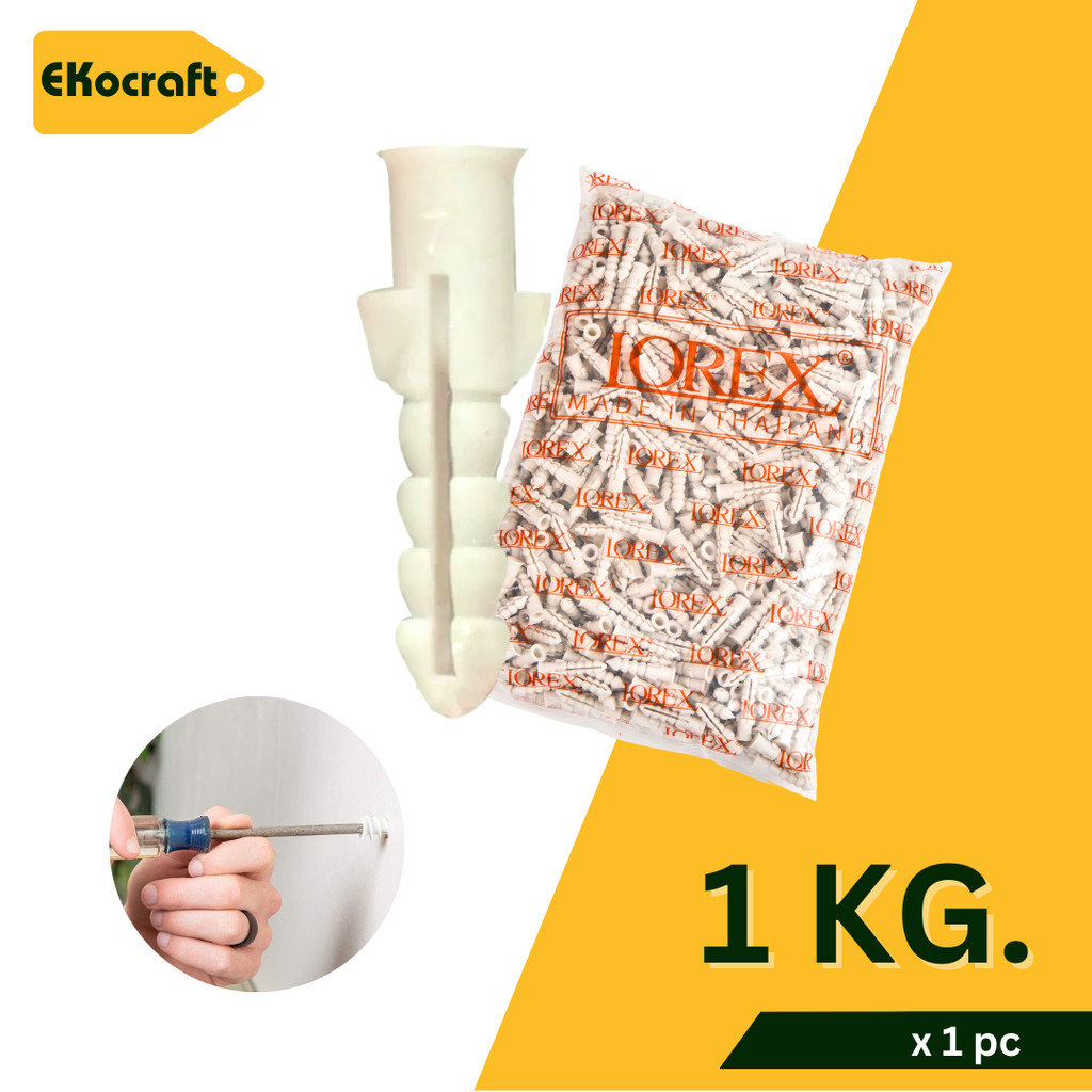 Ekocraft พุก พุกพลาสติก PP ถุงละ 1 กก. เบอร์ #6 #7 #8 #10 ปุ๊ก ปุ๊กพลาสติก Plastic Anchor