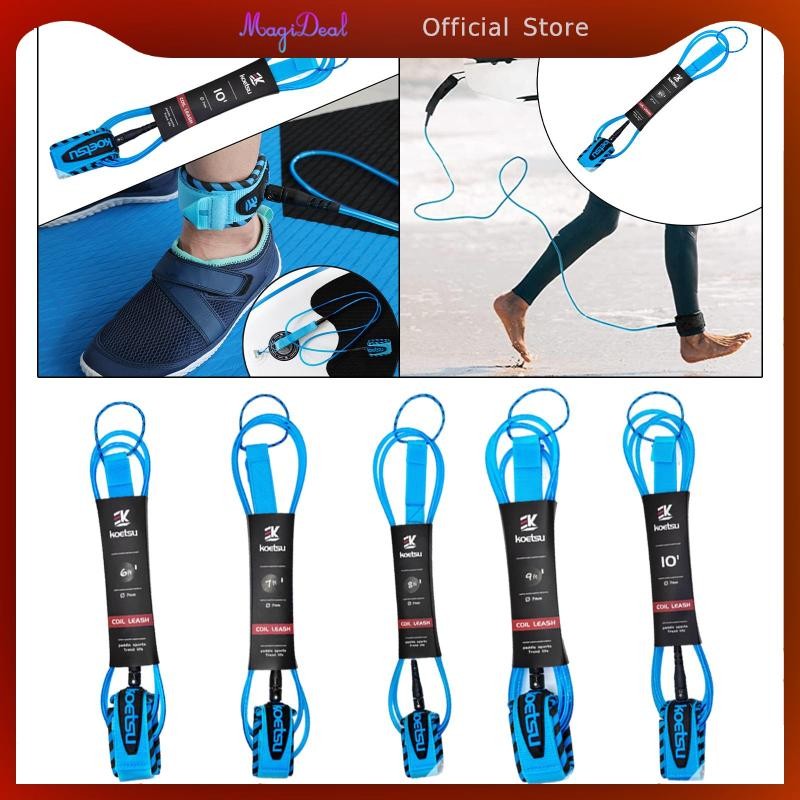 MagiDeal สายจูงกระดานโต้คลื่น เบาะ Surf Board Leash สําหรับผู้เริ่มต้น Paddleboard Wakeboard