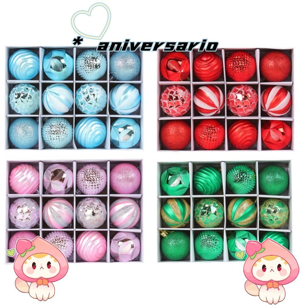 Aniversario 12PCS Christmas Ball ชุด, 6 ซม.พลาสติก Christmas Tree Ball, แฟชั่น Suspensable 6 สี Xmas เครื่องประดับ Ball ฉากอุปกรณ์