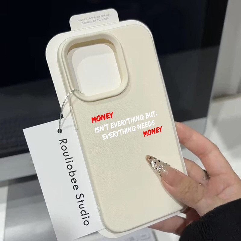 TPU ปุ่มชุบไฟฟ้า เคสไอโฟน นิ่มกันกระแทก เคสโทรศัพท์ iPhone 11 12 13 14 15 Pro Max XR XS X 7 8Pแดงภาษาอังกฤษ